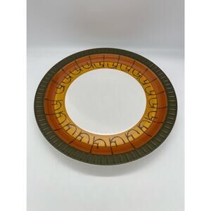 Vintage 1960s Mid Century Stoneware Platter 12" Casual Ceram Galaxy 8007 Japan